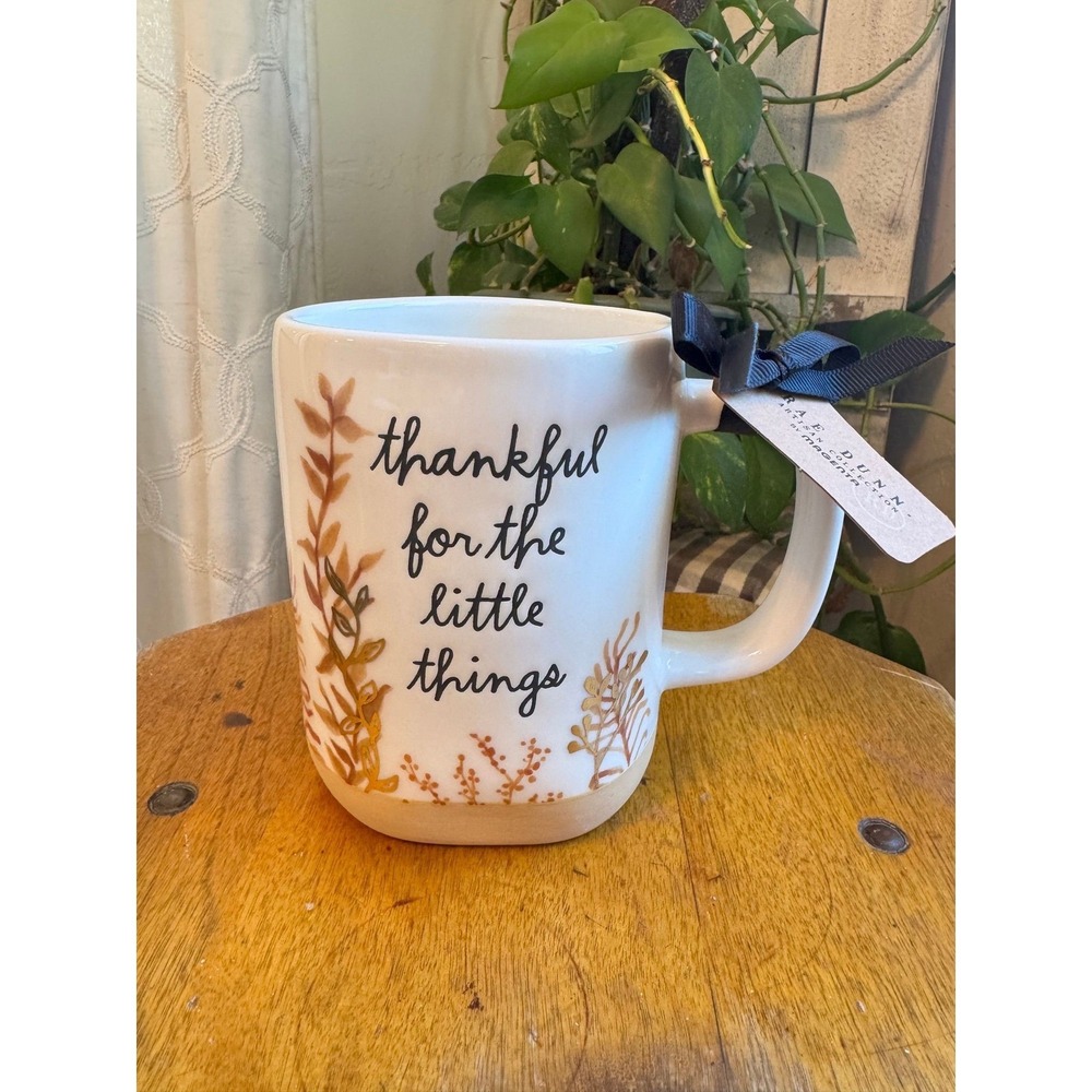 Rae Dunn "thankful for the little things" mug Autumn Fall vibes